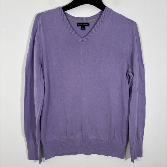 Banana Republic Men Silk Linen Blend V-Neck Sweater Lavender Preppy Casual Large - Picture 1 of 8